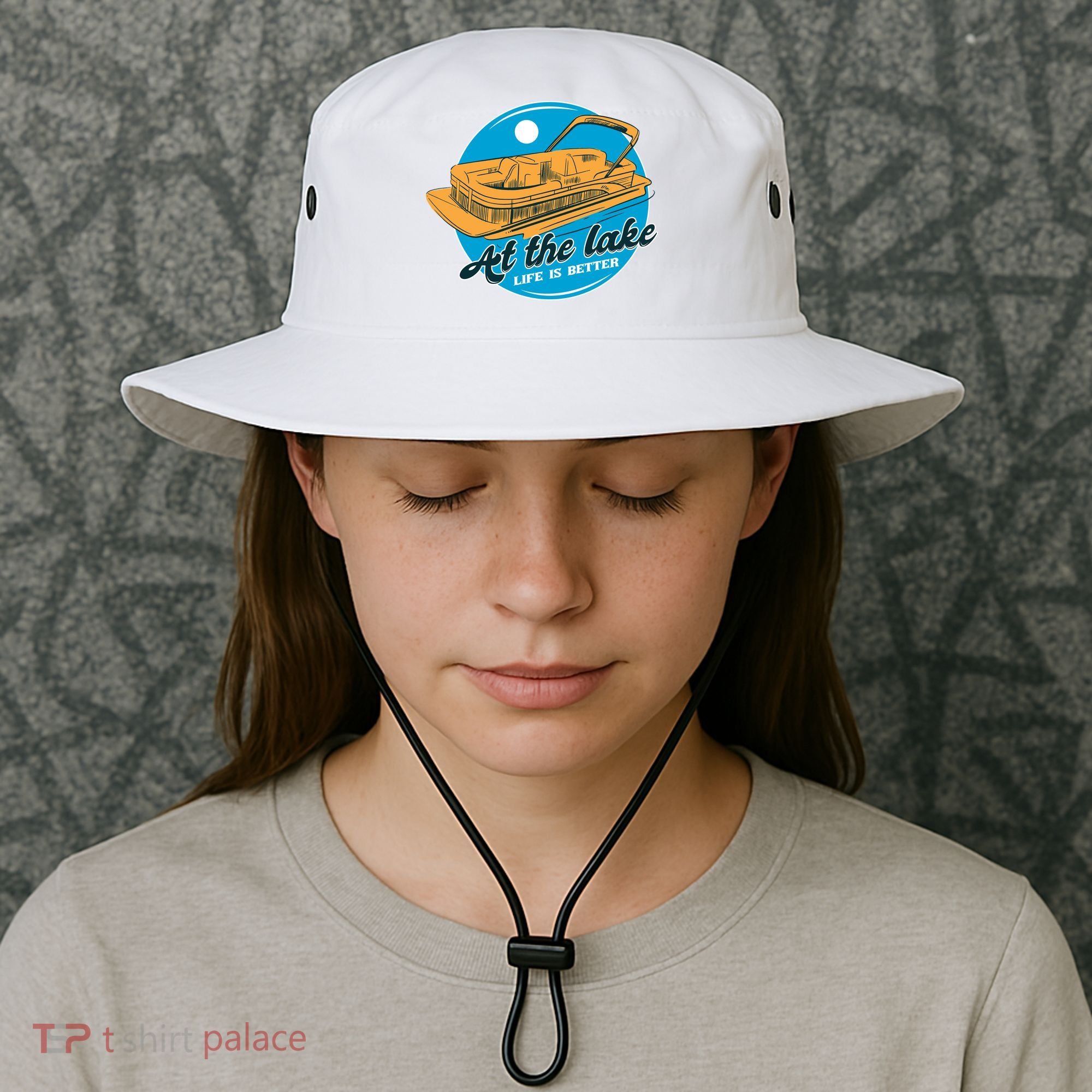 At The Lake Life Is Better Pontoon Bucket Hat