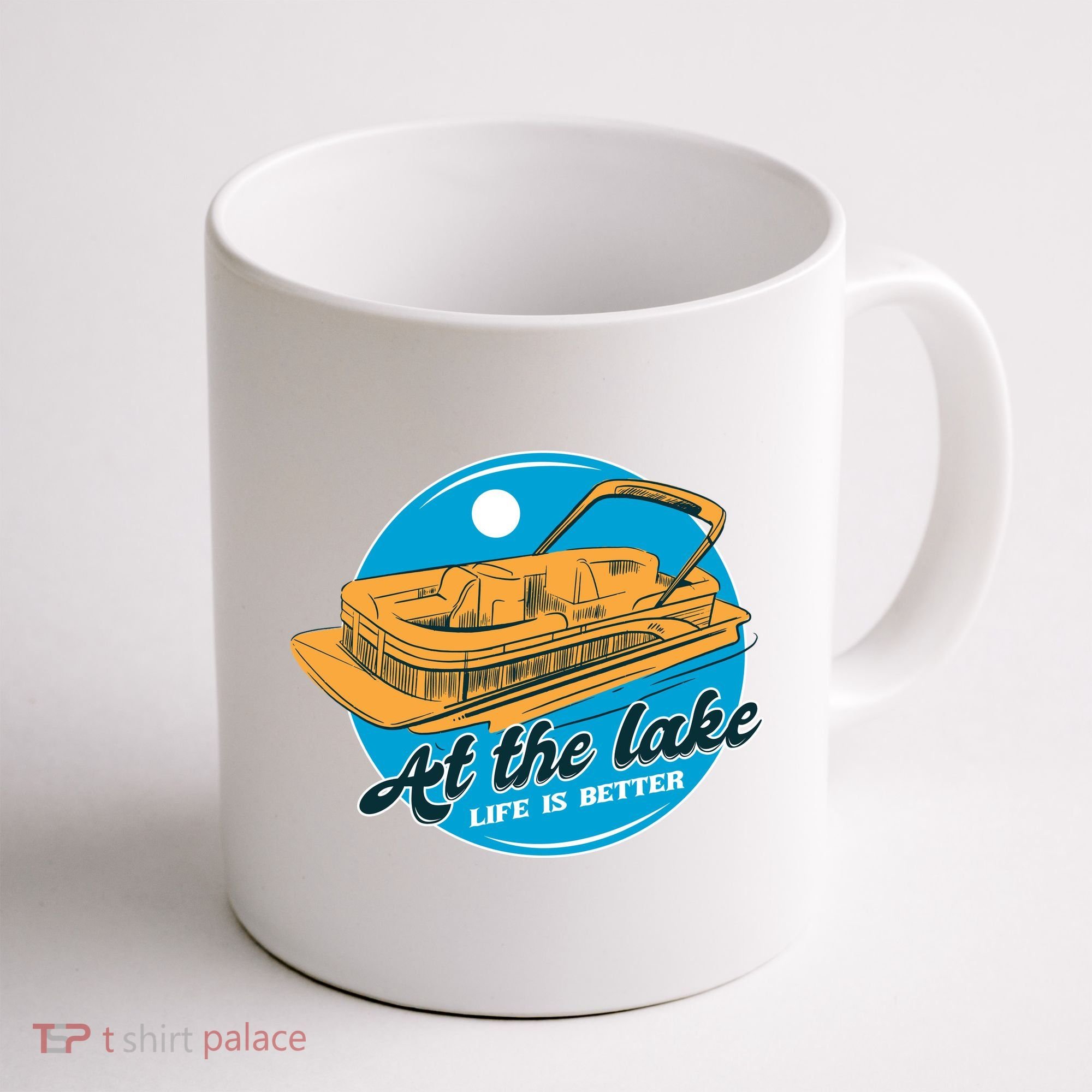 At The Lake Life Is Better Pontoon Coffee Mug