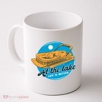 At The Lake Life Is Better Pontoon Coffee Mug thumb 0