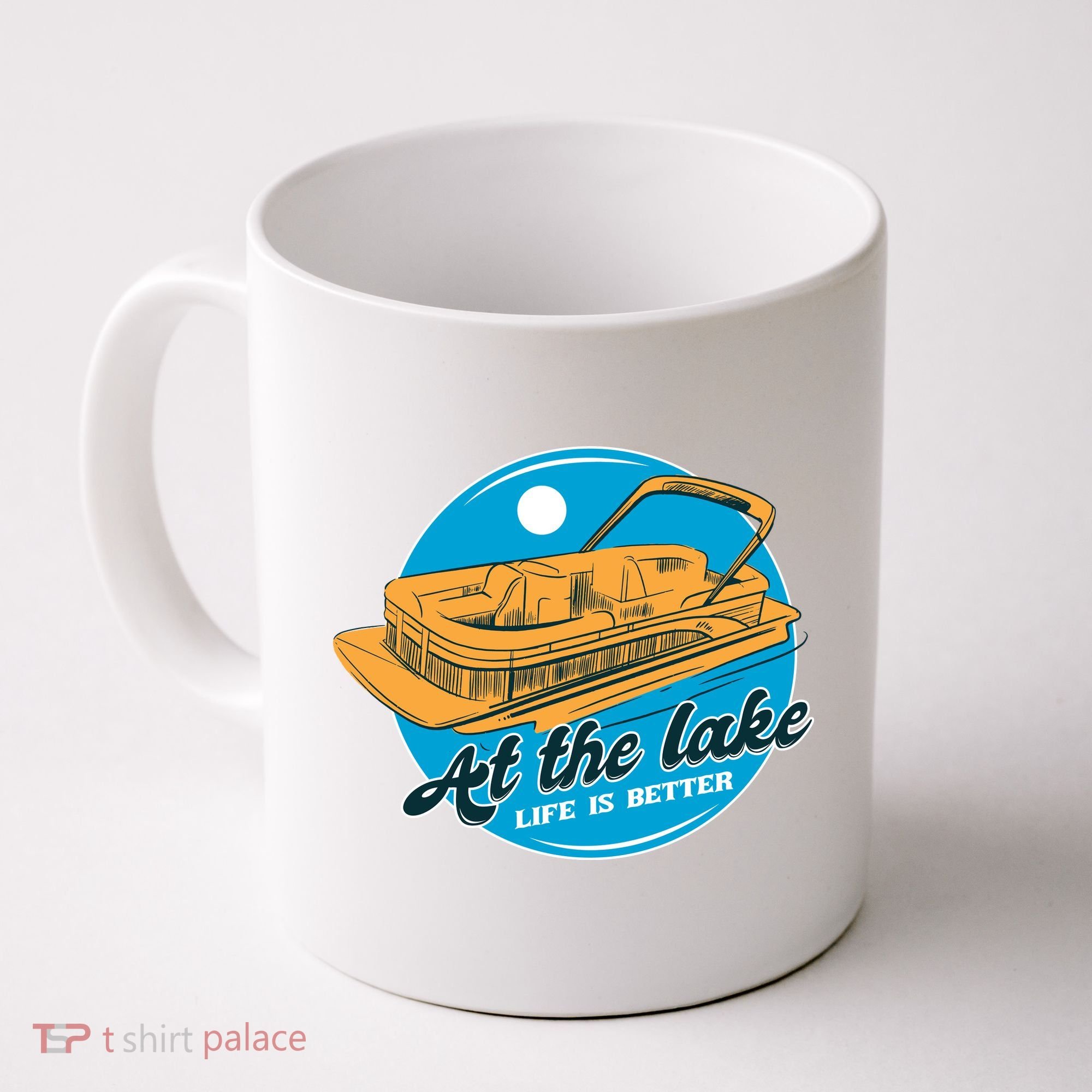 At The Lake Life Is Better Pontoon Coffee Mug