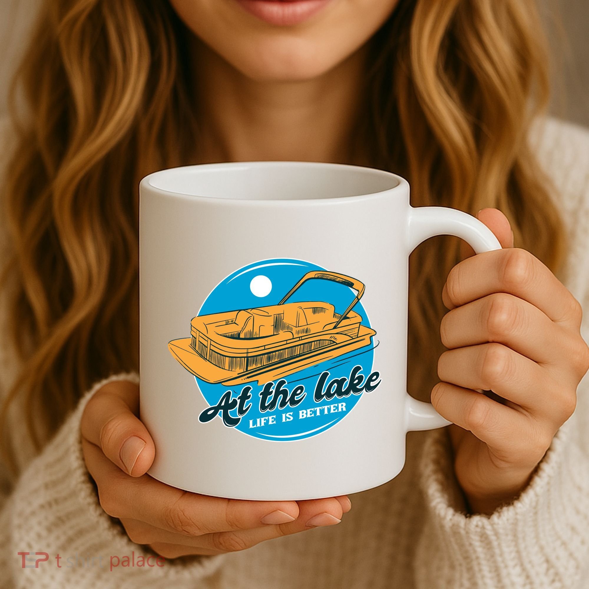 At The Lake Life Is Better Pontoon Coffee Mug