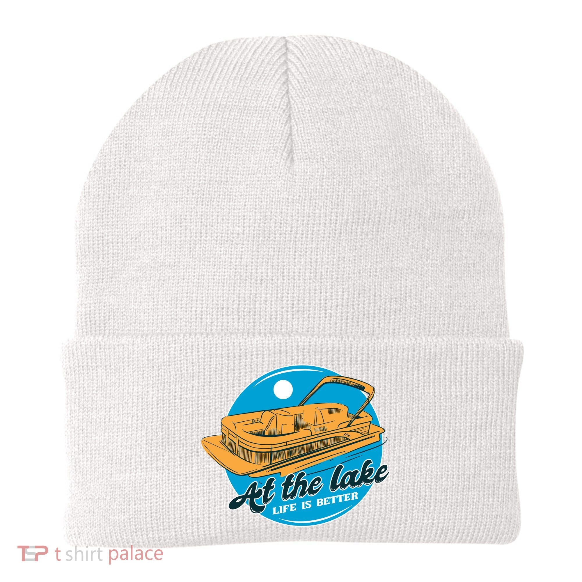 At The Lake Life Is Better Pontoon Beanie