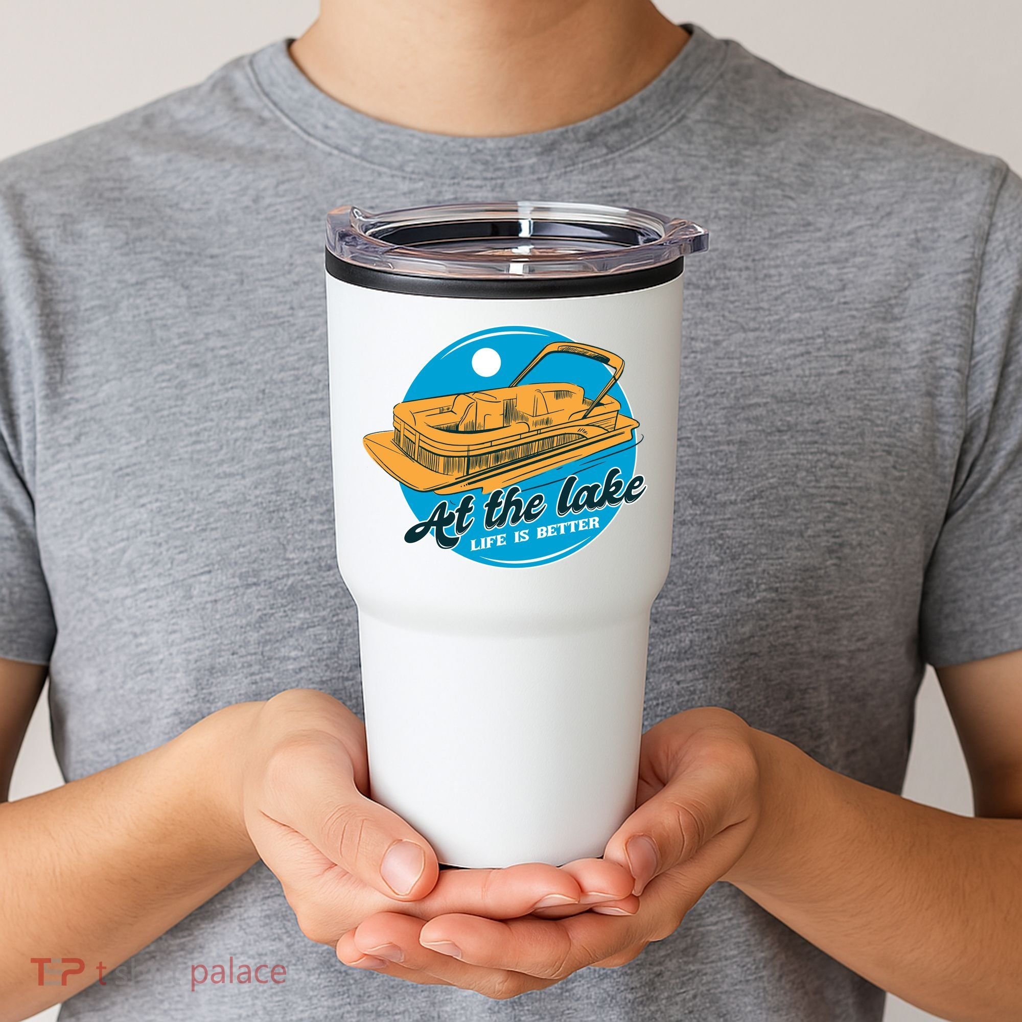 At The Lake Life Is Better Pontoon Tumbler