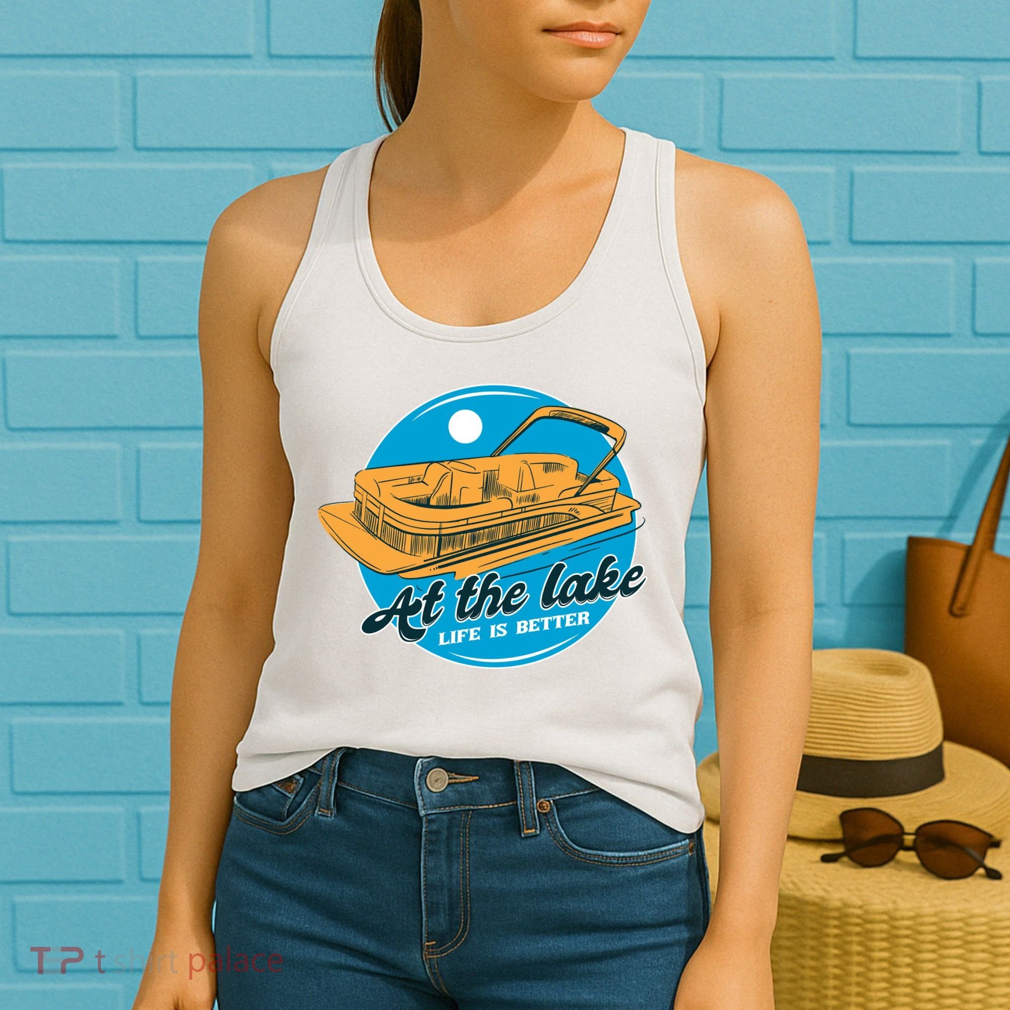 At The Lake Life Is Better Pontoon Women's Tank Top