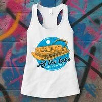 At The Lake Life Is Better Pontoon Women's Tank Top thumb 3