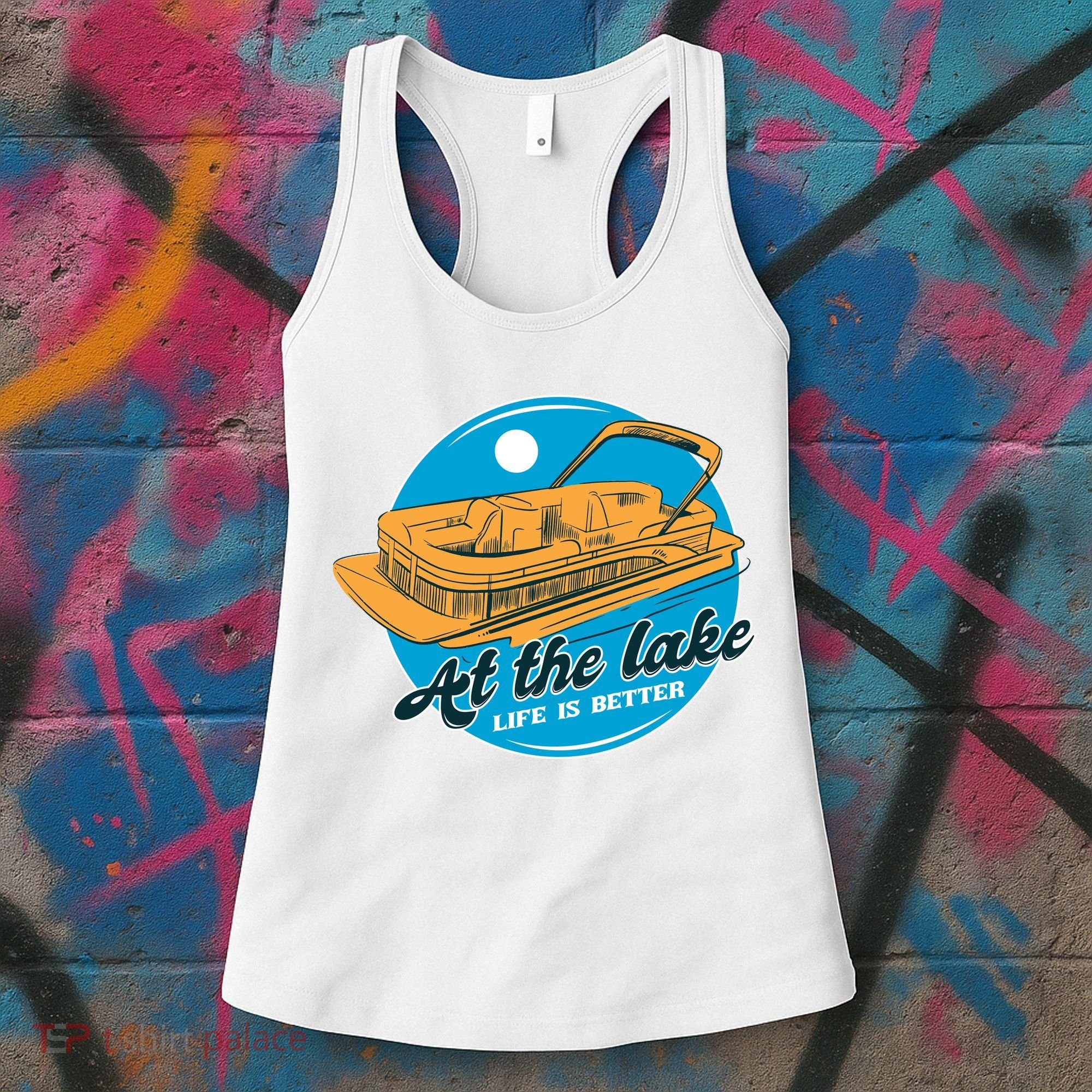 At The Lake Life Is Better Pontoon Women's Tank Top