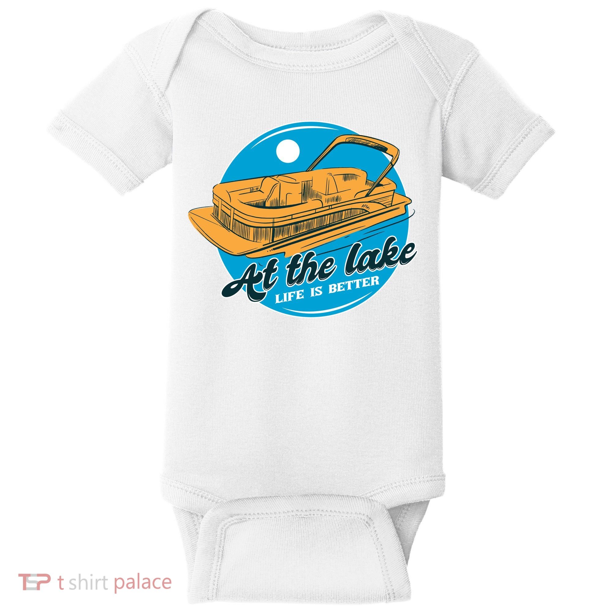 At The Lake Life Is Better Pontoon Baby Bodysuit