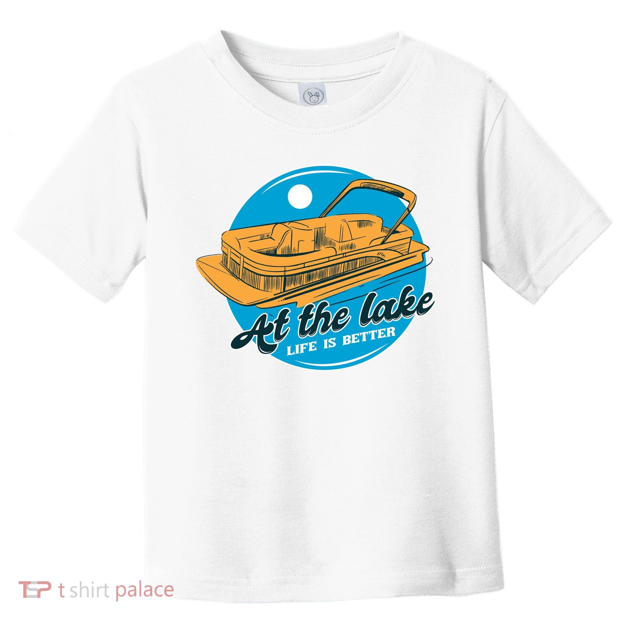 At The Lake Life Is Better Pontoon Toddler T-Shirt