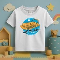 At The Lake Life Is Better Pontoon Toddler T-Shirt thumb 3