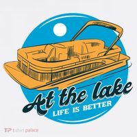 At The Lake Life Is Better Pontoon Women's T-Shirt thumb 6