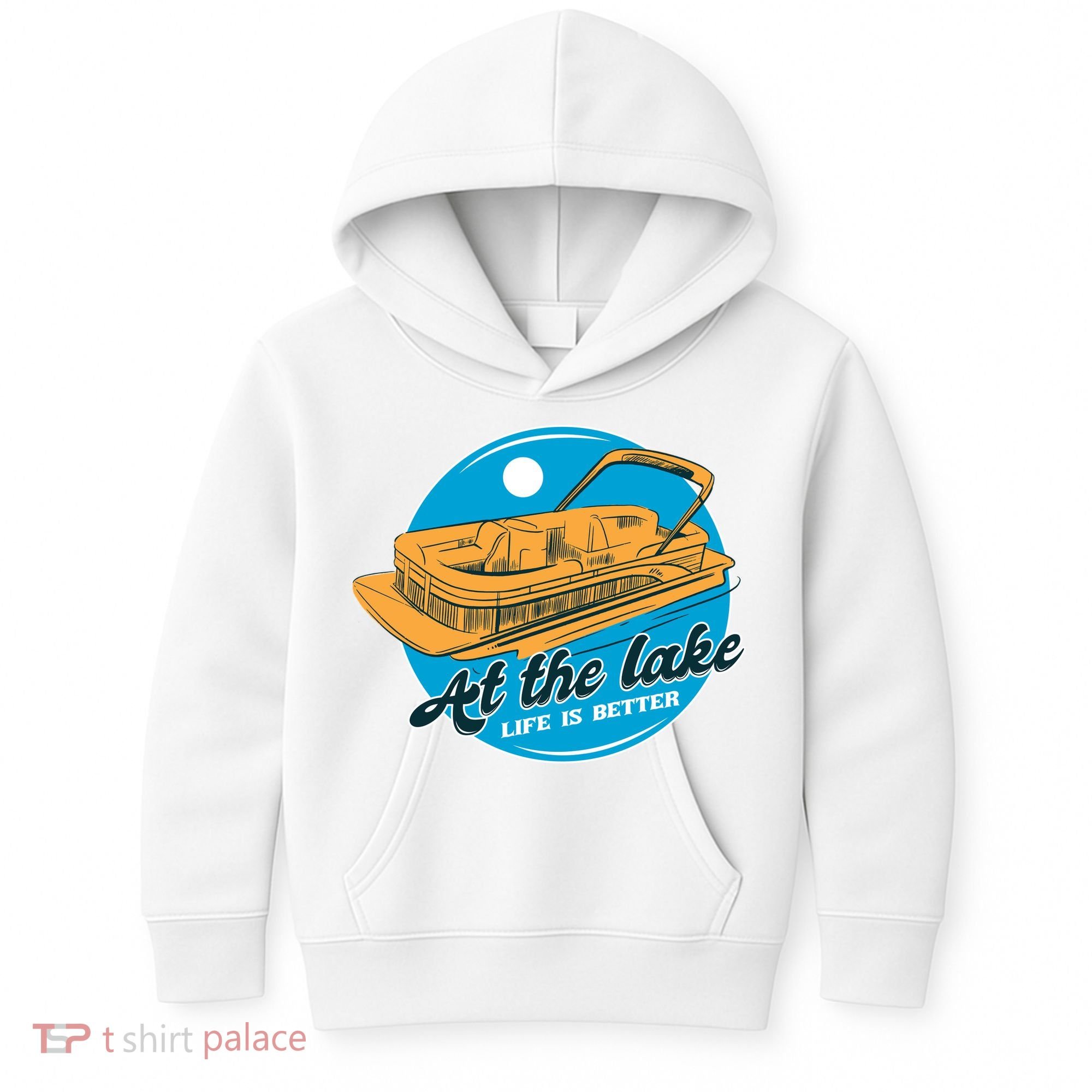 At The Lake Life Is Better Pontoon Kids Hoodie