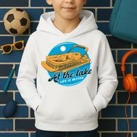 At The Lake Life Is Better Pontoon Kids Hoodie thumb 2