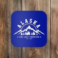 Alaska The Last Frontier Est 1959 Mountains Nature Gift Coaster thumb 0