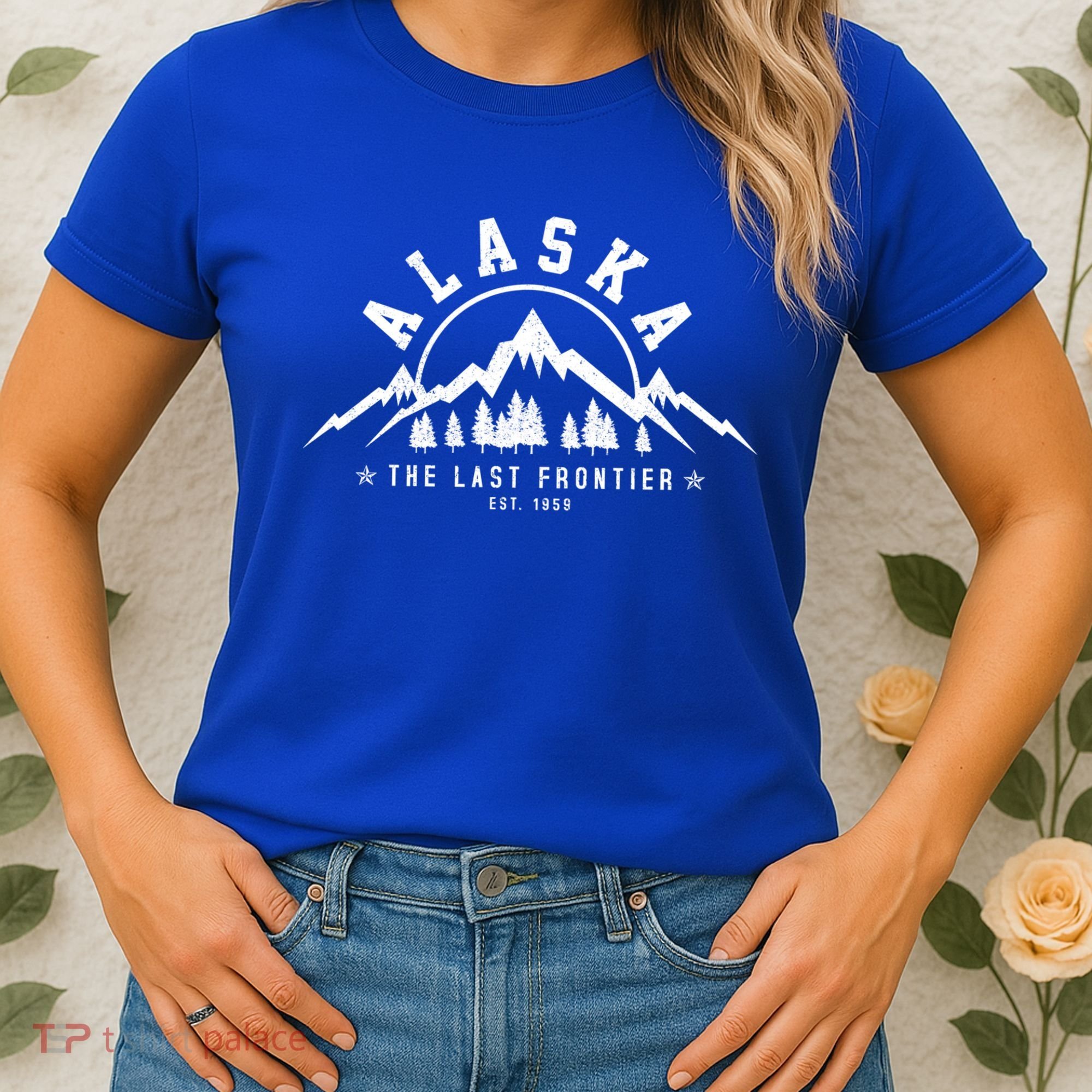 Alaska The Last Frontier Est 1959 Mountains Nature Gift Women's T-Shirt