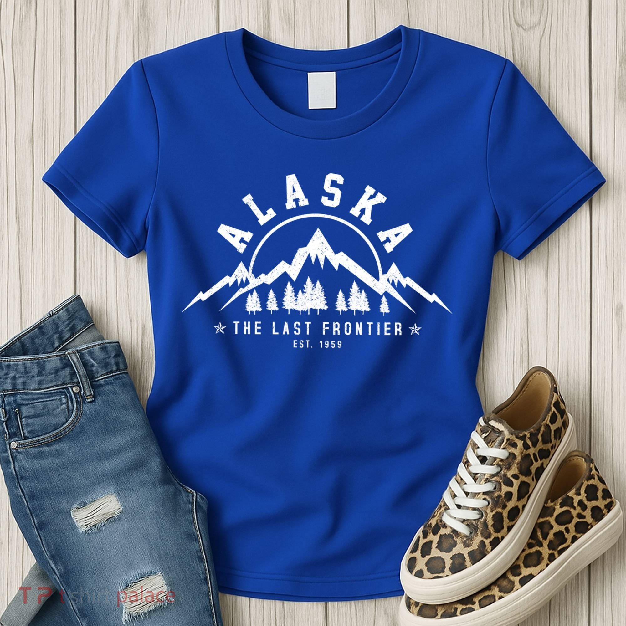 Alaska The Last Frontier Est 1959 Mountains Nature Gift Women's T-Shirt