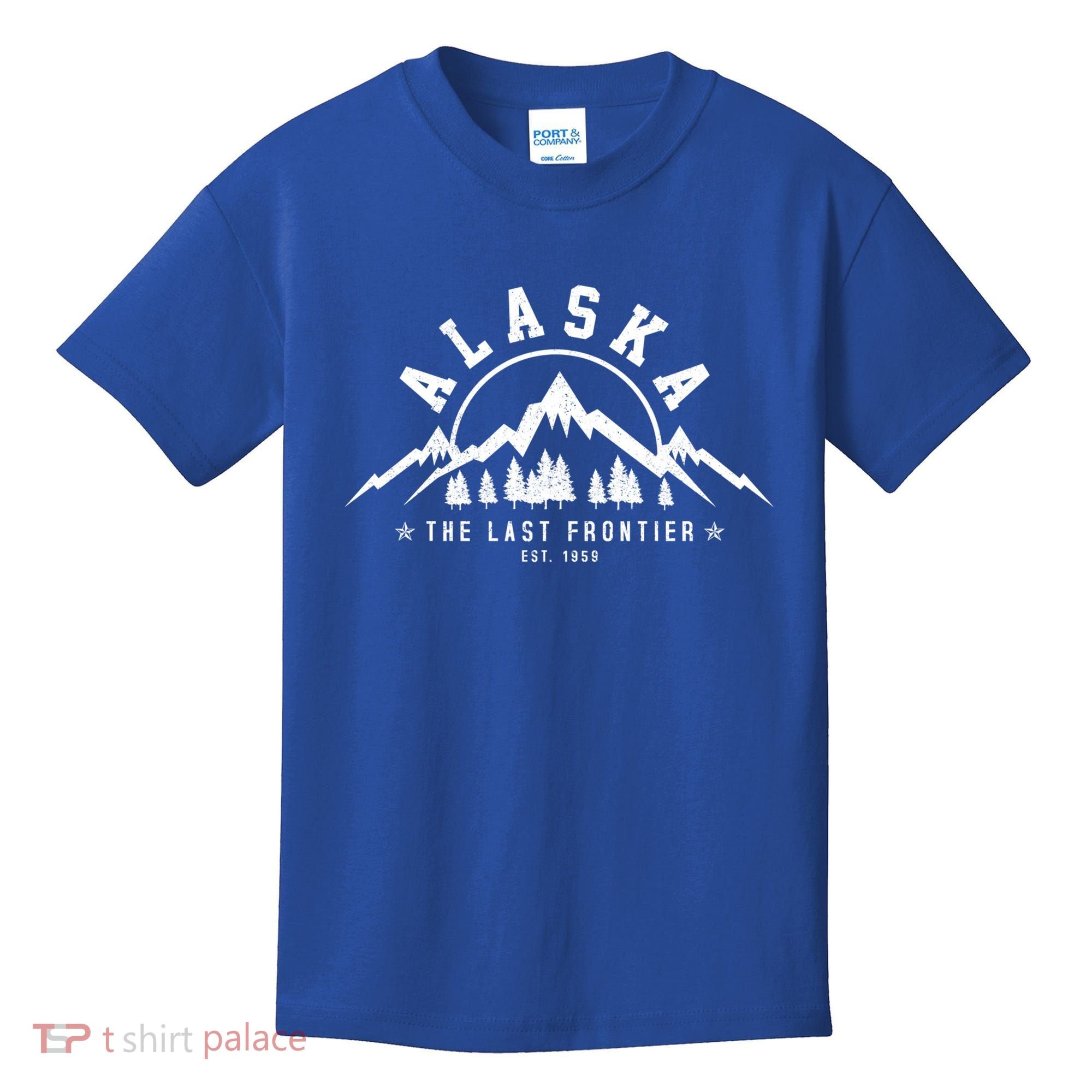 Alaska The Last Frontier Est 1959 Mountains Nature Gift Kids T-Shirt