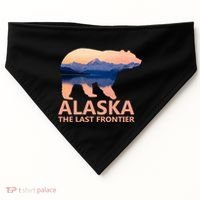 Alaska The Last Frontier Grizzly Bear Lake Gift Funny Gift USA-Made Doggie Bandana thumb 0