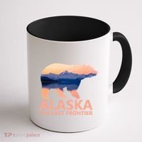 Alaska The Last Frontier Grizzly Bear Lake Gift Funny Gift Coffee Mug thumb 1