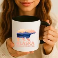 Alaska The Last Frontier Grizzly Bear Lake Gift Funny Gift Coffee Mug thumb 3