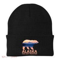 Alaska The Last Frontier Grizzly Bear Lake Gift Funny Gift Beanie thumb 0