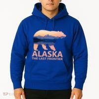 Alaska The Last Frontier Grizzly Bear Lake Gift Funny Gift Hoodie thumb 2