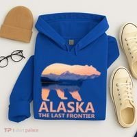 Alaska The Last Frontier Grizzly Bear Lake Gift Funny Gift Hoodie thumb 4