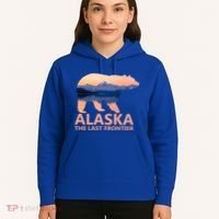 Alaska The Last Frontier Grizzly Bear Lake Gift Funny Gift Hoodie thumb 5