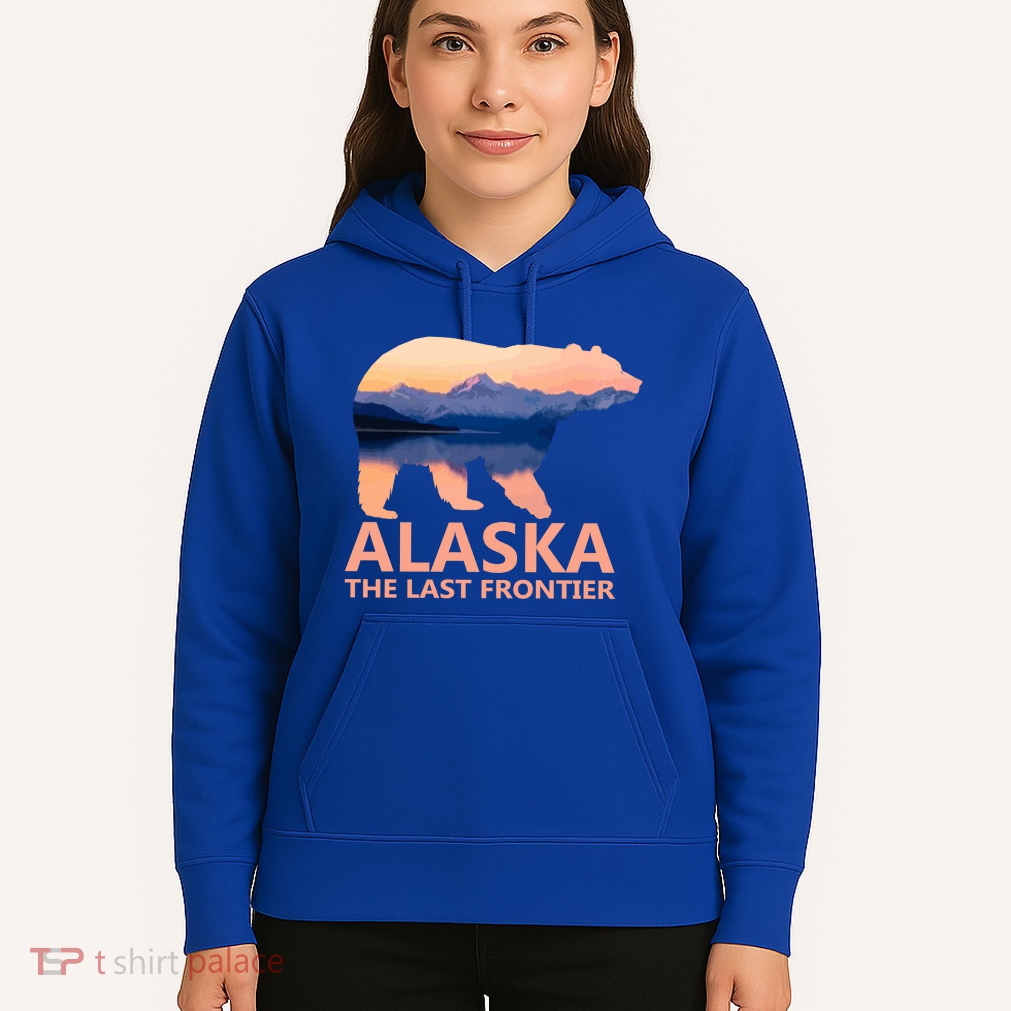 Alaska The Last Frontier Grizzly Bear Lake Gift Funny Gift Hoodie