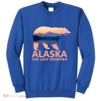 Alaska The Last Frontier Grizzly Bear Lake Gift Funny Gift Sweatshirt thumb 0