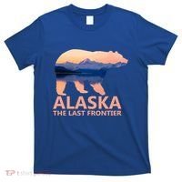 Alaska The Last Frontier Grizzly Bear Lake Gift Funny Gift T-Shirt thumb 0