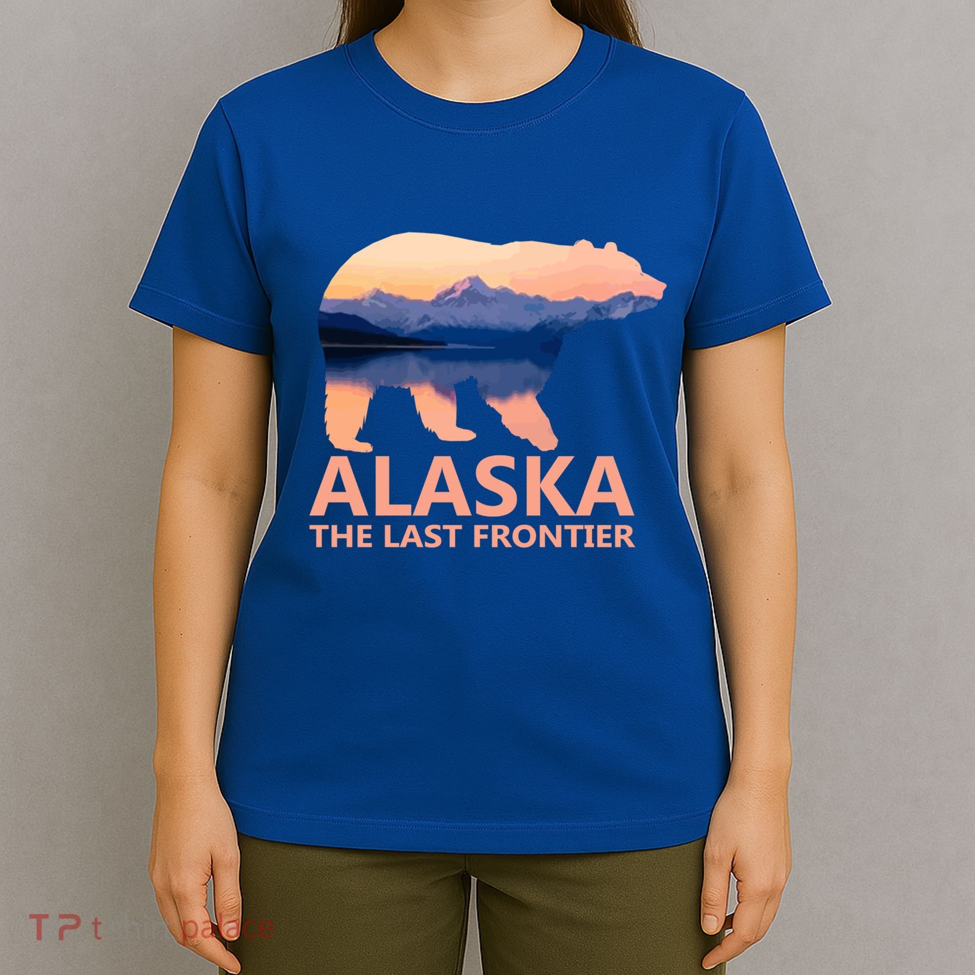 Alaska The Last Frontier Grizzly Bear Lake Gift Funny Gift T-Shirt