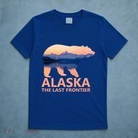 Alaska The Last Frontier Grizzly Bear Lake Gift Funny Gift T-Shirt thumb 5