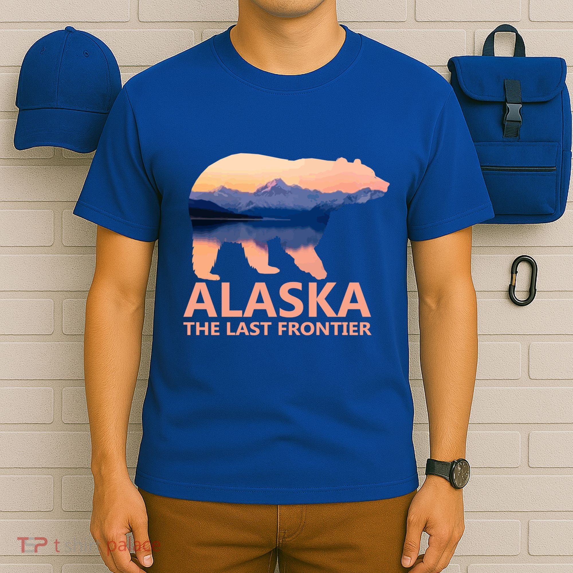 Alaska The Last Frontier Grizzly Bear Lake Gift Funny Gift T-Shirt