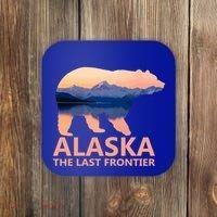 Alaska The Last Frontier Grizzly Bear Lake Gift Funny Gift Coaster thumb 0