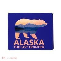 Alaska The Last Frontier Grizzly Bear Lake Gift Funny Gift Mousepad thumb 0