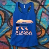 Alaska The Last Frontier Grizzly Bear Lake Gift Funny Gift Women's Tank Top thumb 3