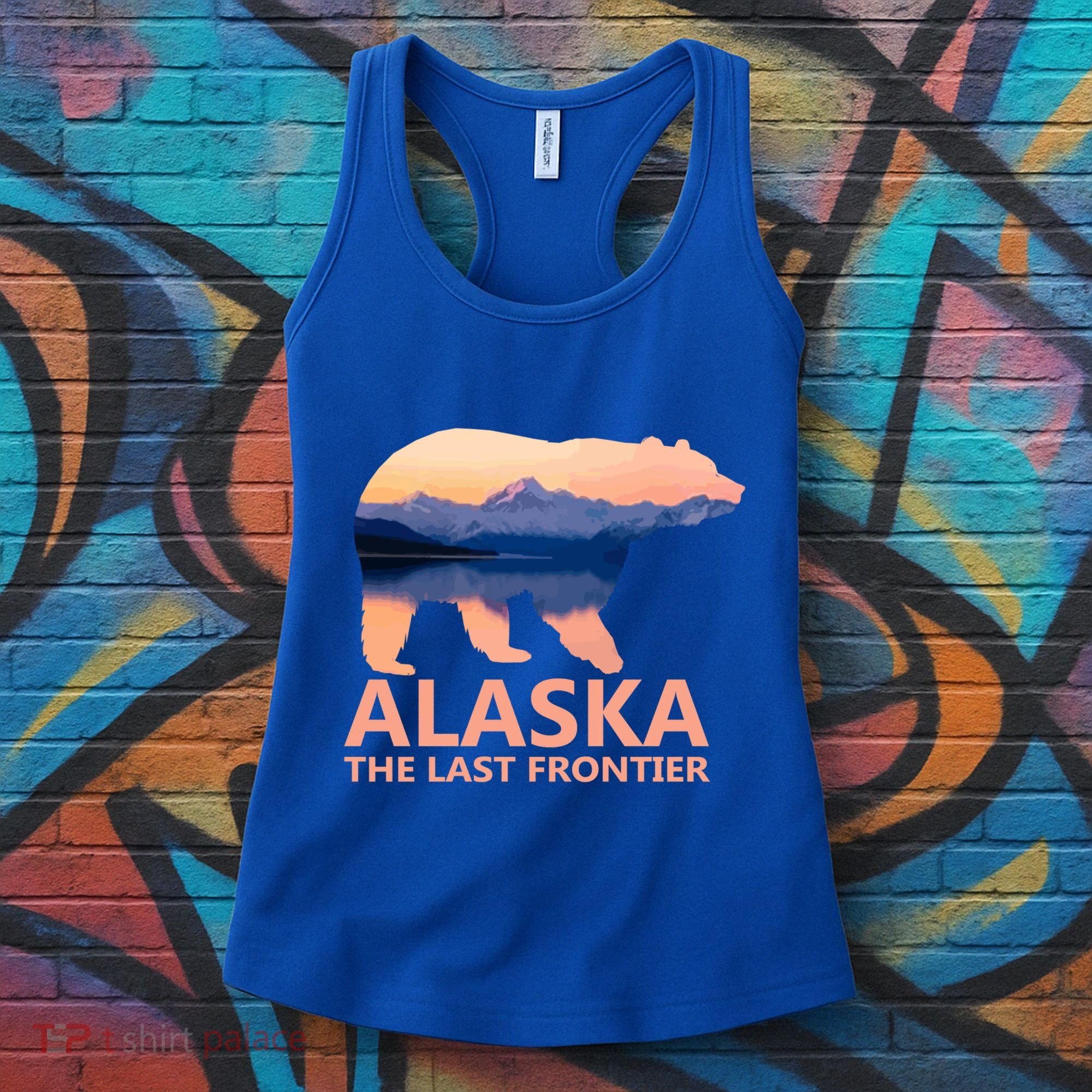 Alaska The Last Frontier Grizzly Bear Lake Gift Funny Gift Women's Tank Top