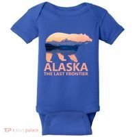 Alaska The Last Frontier Grizzly Bear Lake Gift Funny Gift Baby Bodysuit thumb 0