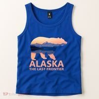 Alaska The Last Frontier Grizzly Bear Lake Gift Funny Gift Tank Top thumb 2