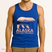 Alaska The Last Frontier Grizzly Bear Lake Gift Funny Gift Tank Top thumb 3