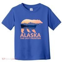 Alaska The Last Frontier Grizzly Bear Lake Gift Funny Gift Toddler T-Shirt thumb 0