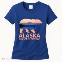 Alaska The Last Frontier Grizzly Bear Lake Gift Funny Gift Women's T-Shirt thumb 0