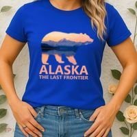 Alaska The Last Frontier Grizzly Bear Lake Gift Funny Gift Women's T-Shirt thumb 2