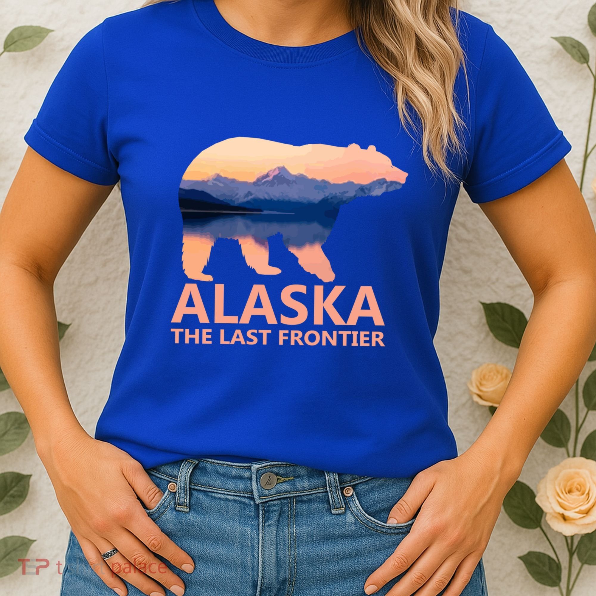 Alaska The Last Frontier Grizzly Bear Lake Gift Funny Gift Women's T-Shirt
