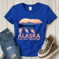 Alaska The Last Frontier Grizzly Bear Lake Gift Funny Gift Women's T-Shirt thumb 3