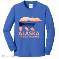 Alaska The Last Frontier Grizzly Bear Lake Gift Funny Gift Kids Long Sleeve Shirt thumb 0