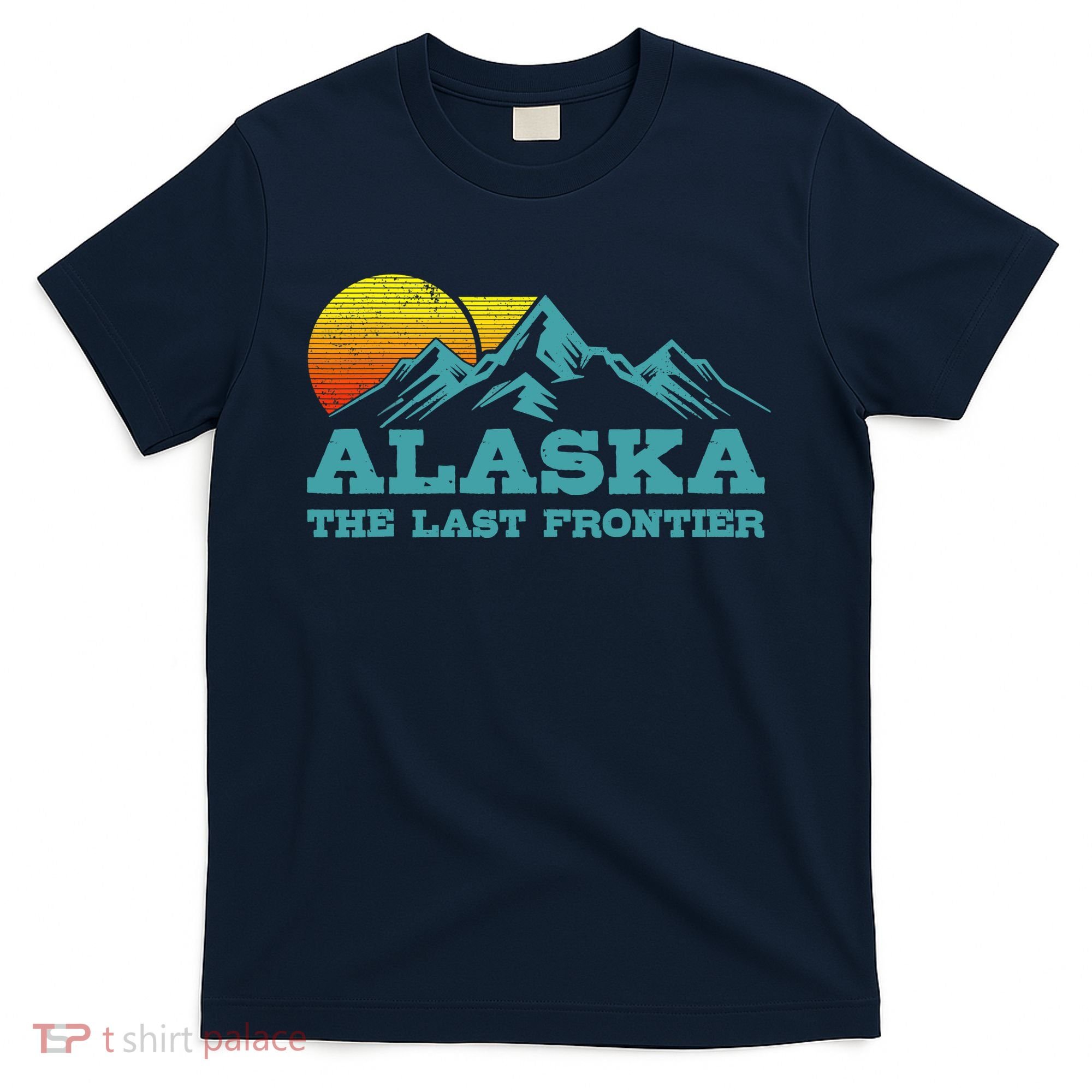 Alaska The Last Frontier Vintage Mountains Sunset Souvenir T-Shirt