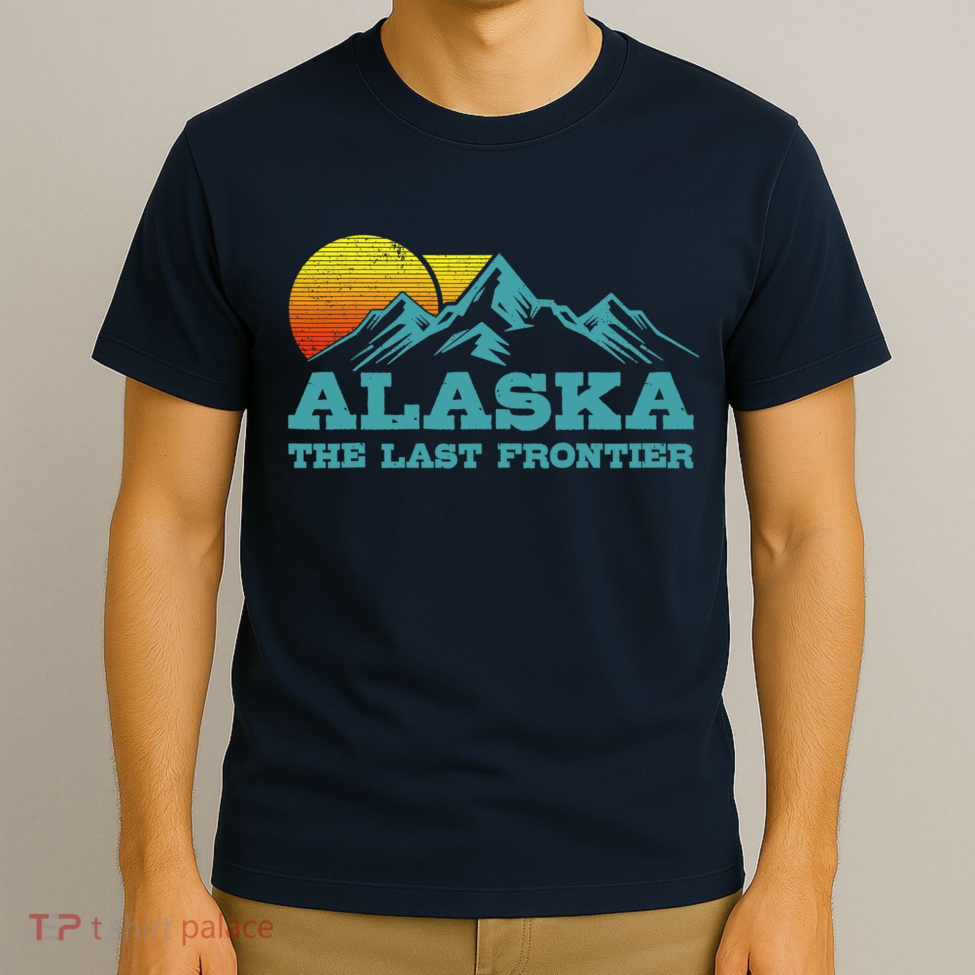Alaska The Last Frontier Vintage Mountains Sunset Souvenir T-Shirt