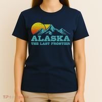 Alaska The Last Frontier Vintage Mountains Sunset Souvenir T-Shirt thumb 4