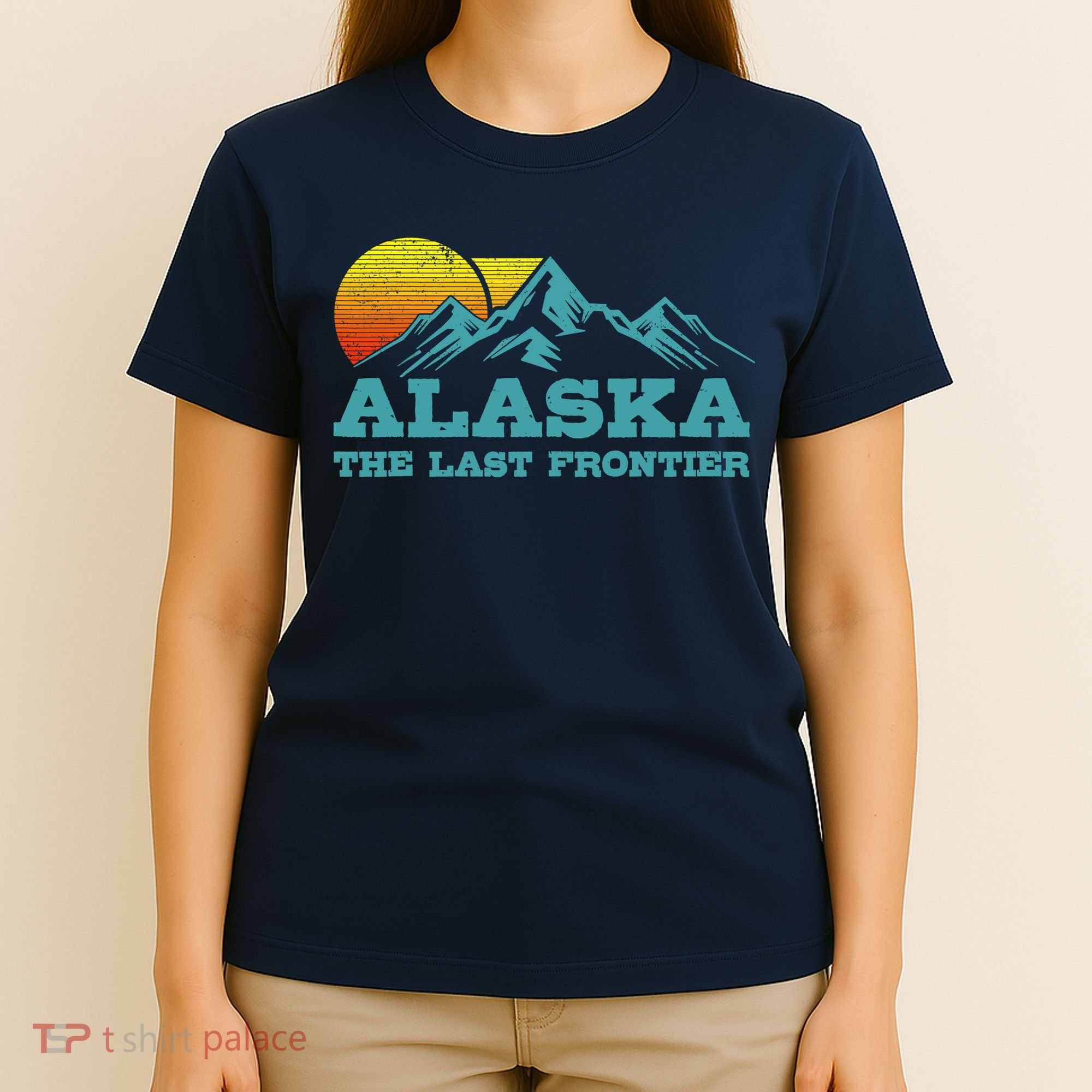 Alaska The Last Frontier Vintage Mountains Sunset Souvenir T-Shirt